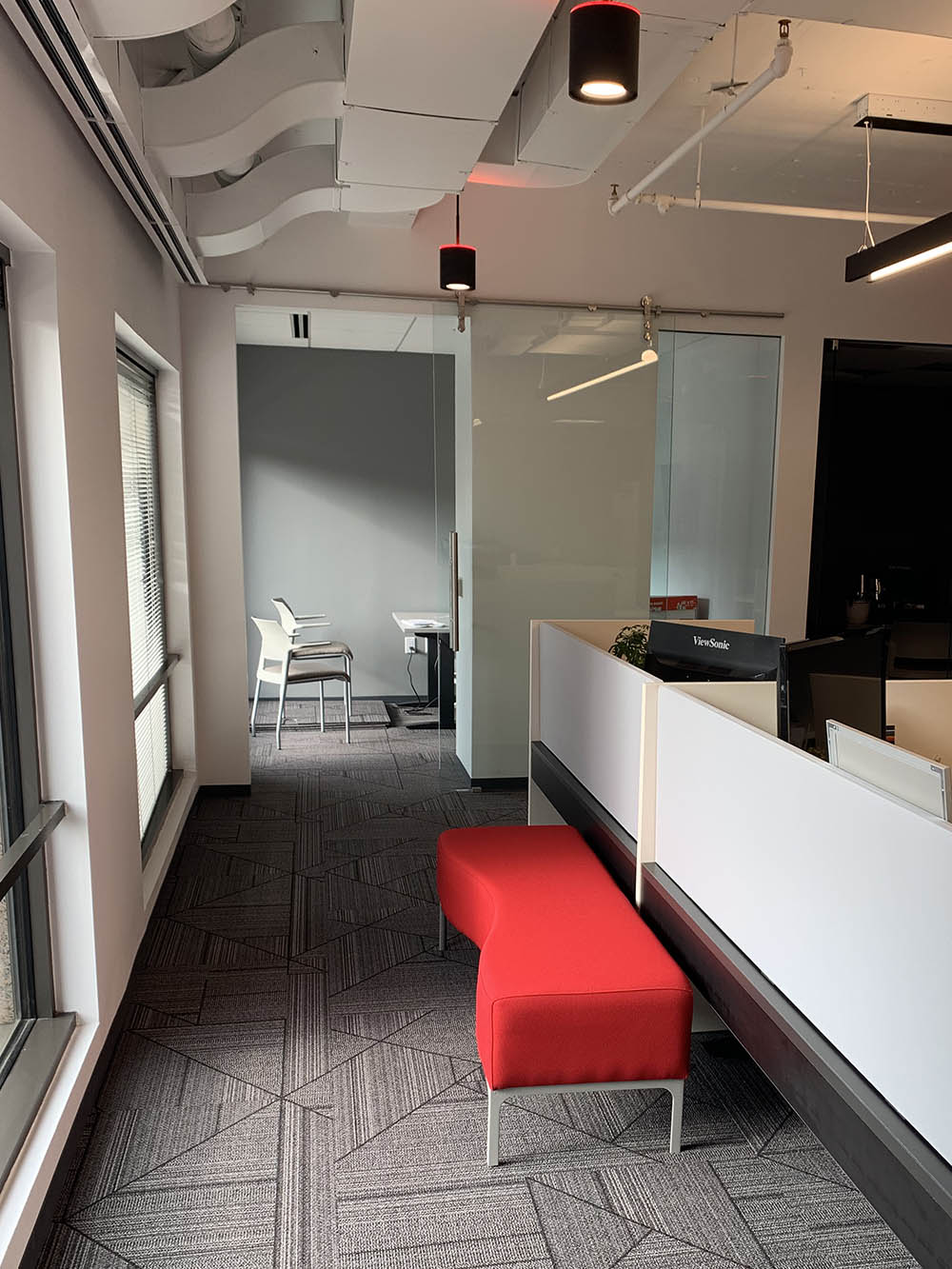 RH Strategic DC office - bench near the window