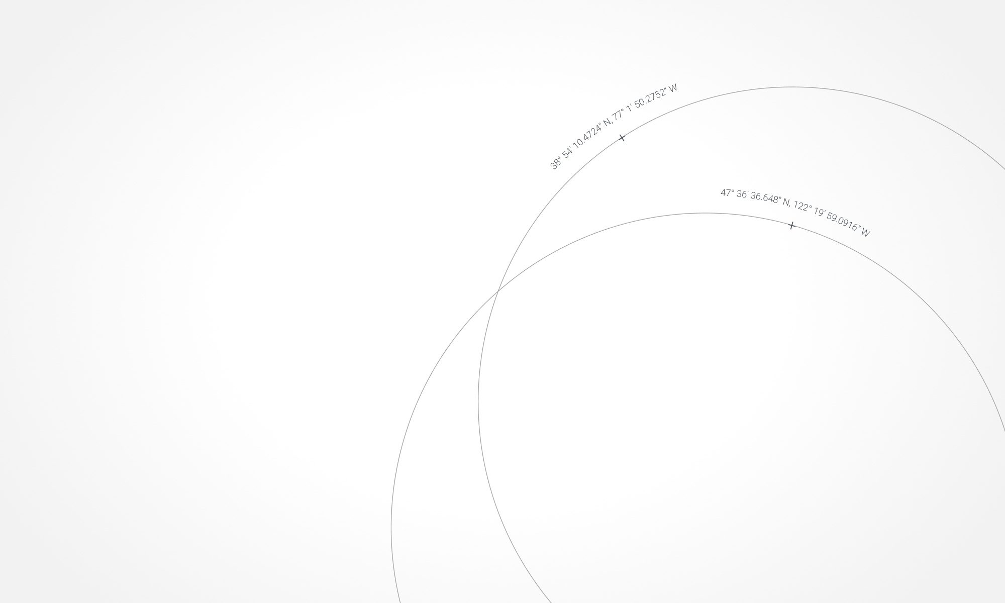 Two overlapping coordinates circles on light grey background