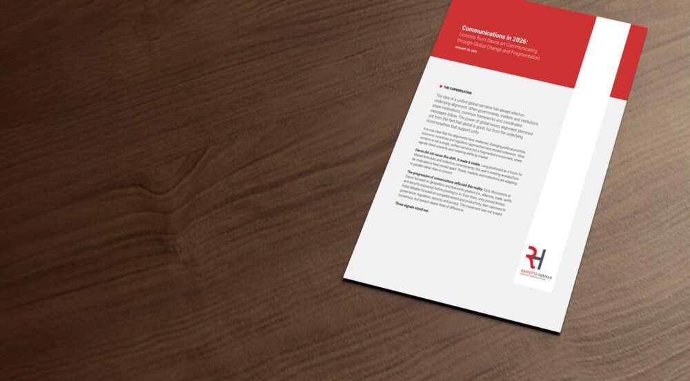 Communications in 2026 report sitting on desk